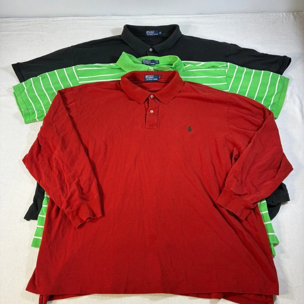 Polo Ralph Lauren Lot 3 Big & Tall 3XB 4XB 4XL Black Green Red Long Short‎